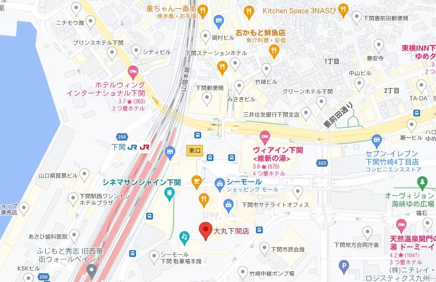 ミュゼプラチナム大丸下関店の周辺地図
