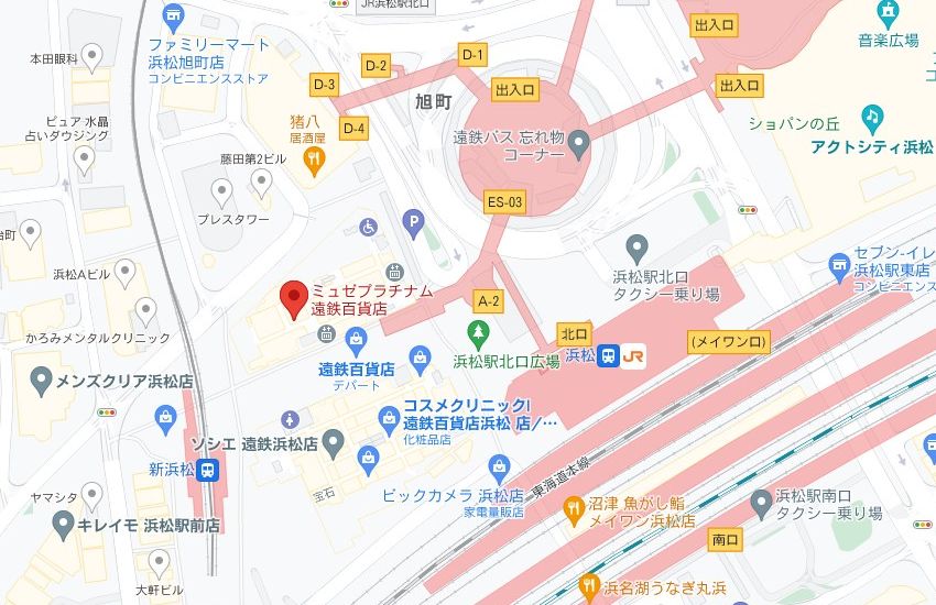 ミュゼプラチナム遠鉄百貨店の周辺地図