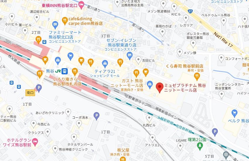 ミュゼプラチナム熊谷ニットーモール店の周辺地図