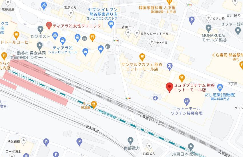 ミュゼプラチナム熊谷ニットーモール店の周辺地図