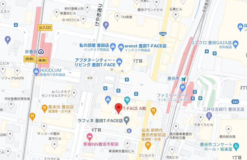 ミュゼプラチナム豊田T-FACE店の周辺地図