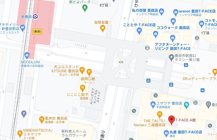 ミュゼプラチナム豊田T-FACE店の周辺地図