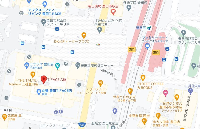 ミュゼプラチナム豊田T-FACE店の周辺地図