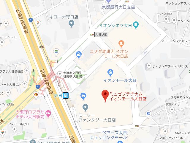 ミュゼプラチナムイオンモール大日店地図