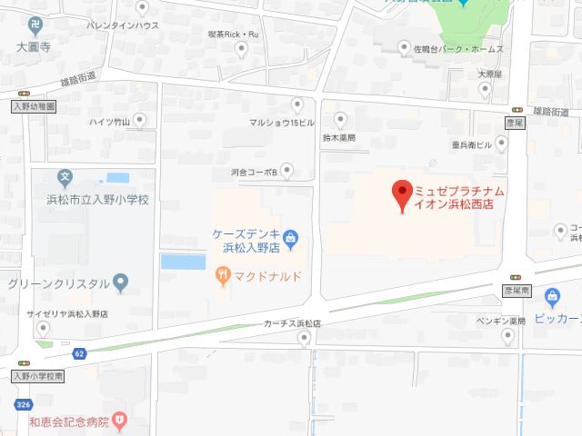 ミュゼプラチナムイオン浜松西店地図