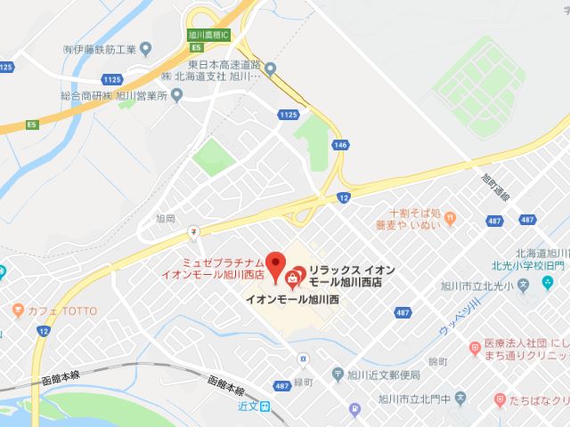 ミュゼプラチナムイオンモール旭川西店地図
