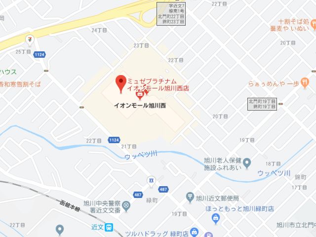 ミュゼプラチナムイオンモール旭川西店地図