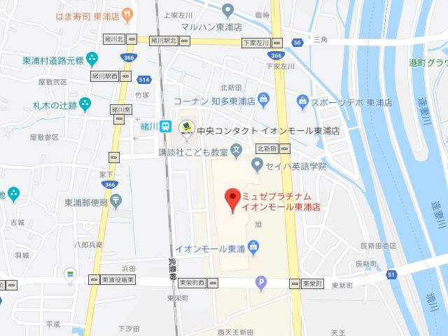 ミュゼプラチナムイオンモール東浦店地図