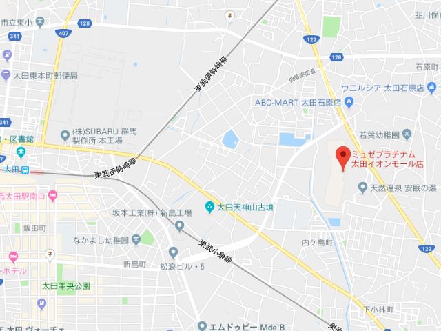 ミュゼプラチナム太田イオンモール店地図