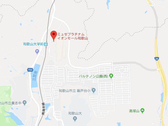 ミュゼプラチナムイオンモール和歌山店地図