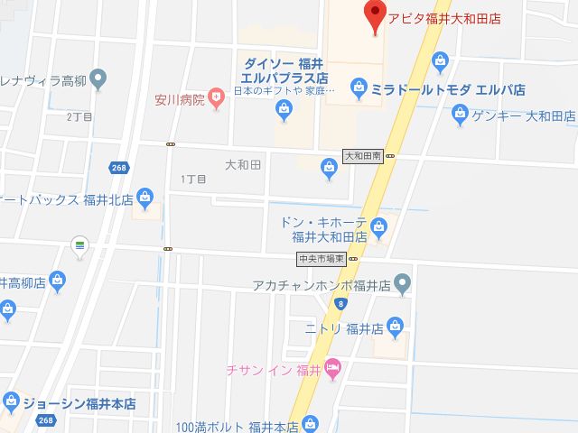 ミュゼプラチナムアピタ福井大和田店地図