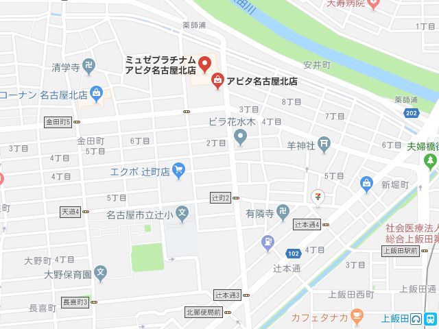 ミュゼプラチナムアピタ名古屋北店地図