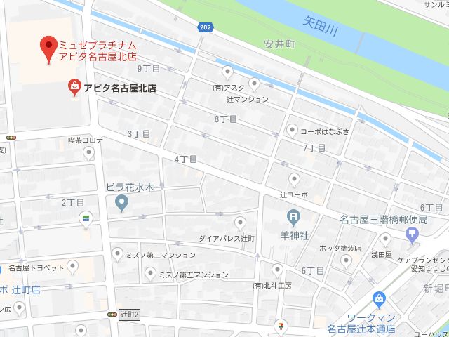 ミュゼプラチナムアピタ名古屋北店地図