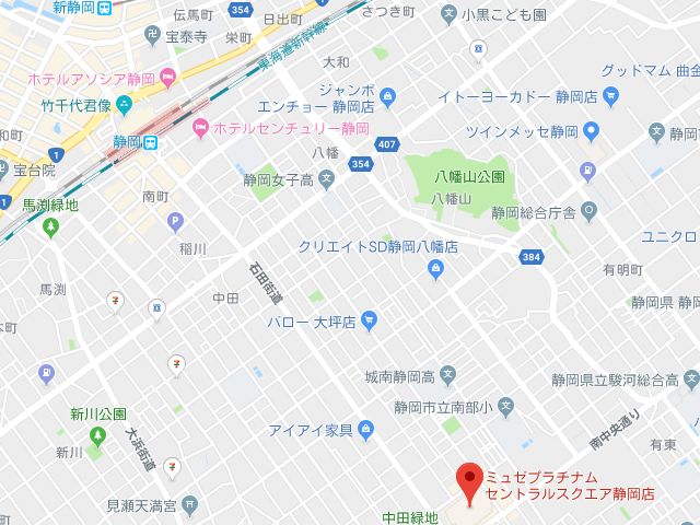 ミュゼプラチナムセントラルスクエア静岡店地図