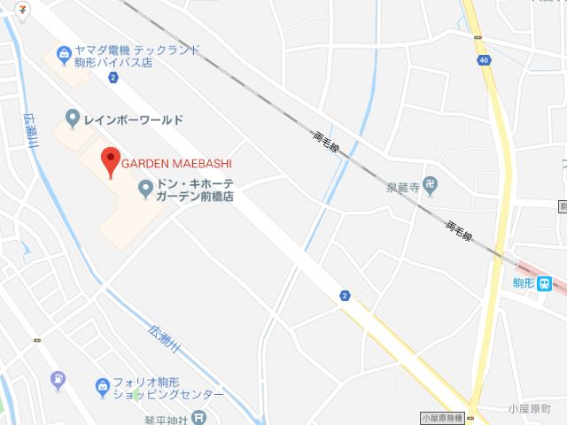 ミュゼプラチナムガーデン前橋店地図