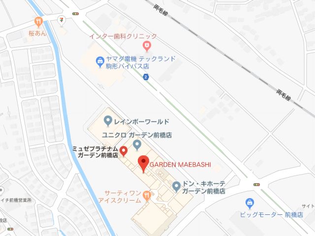 ミュゼプラチナムガーデン前橋店地図