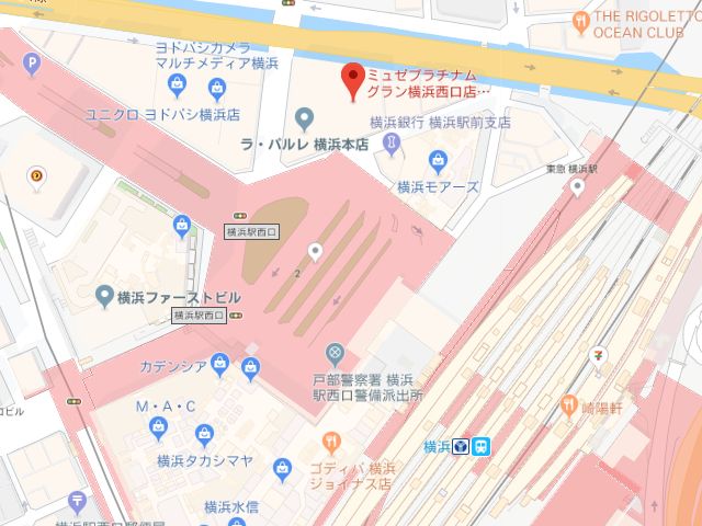 ミュゼプラチナムグラン横浜西口エキニア店地図