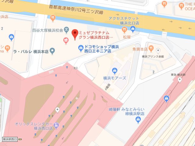 ミュゼプラチナムグラン横浜西口エキニア店地図