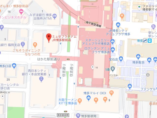 ミュゼプラチナムJR博多駅前店地図