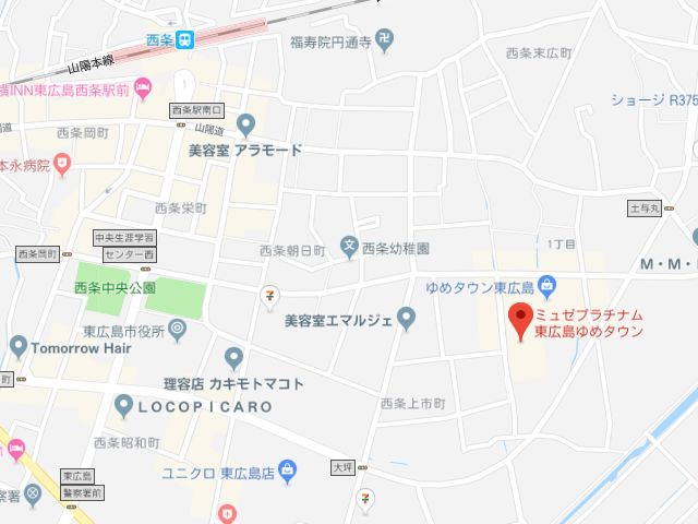 ミュゼプラチナム東広島ゆめタウン店地図