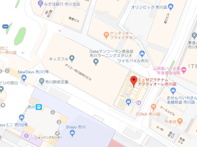 ミュゼプラチナムアクティオーレ市川店地図
