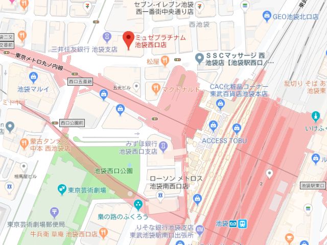ミュゼプラチナム池袋西口店地図