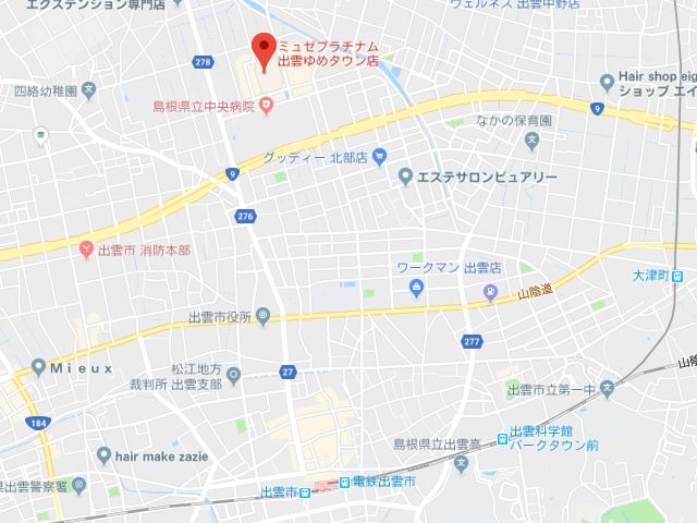 ミュゼプラチナム出雲ゆめタウン店地図