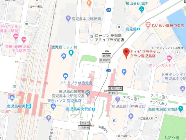 ミュゼプラチナムグラン鹿児島店地図