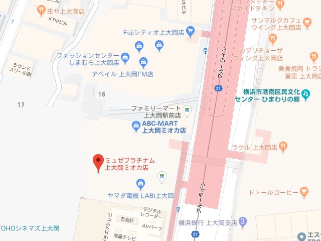 ミュゼプラチナム上大岡ミオカ店地図