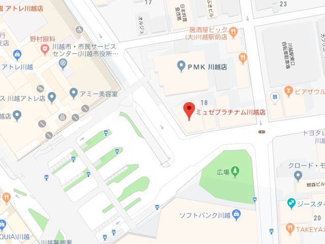 ミュゼプラチナム川越店地図