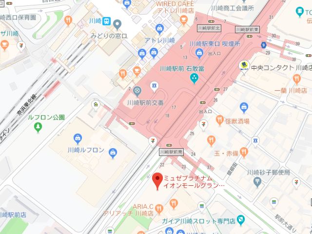 ミュゼプラチナムグラン川崎ゼロゲート店地図