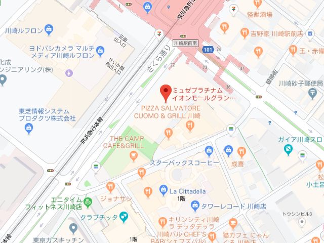 ミュゼプラチナムグラン川崎ゼロゲート店地図
