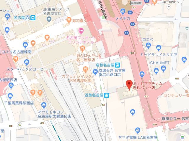 ミュゼプラチナム近鉄パッセ店地図