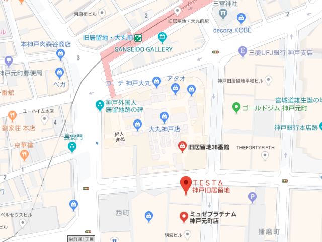 ミュゼプラチナム神戸元町店地図