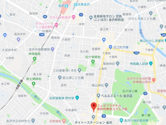 ミュゼプラチナム香林坊東急スクエア店地図