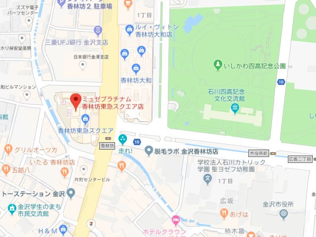 ミュゼプラチナム香林坊東急スクエア店地図