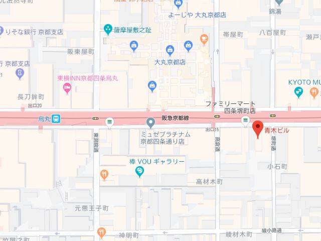 ミュゼプラチナム四条烏丸店地図