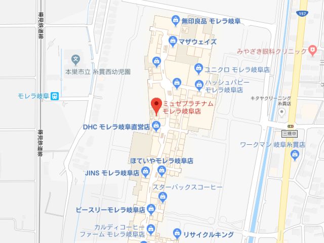 ミュゼプラチナムモレラ岐阜店地図