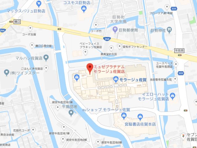 ミュゼプラチナムモラージュ佐賀店地図