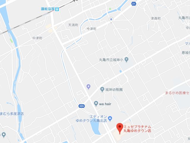 ミュゼプラチナム丸亀ゆめタウン店地図