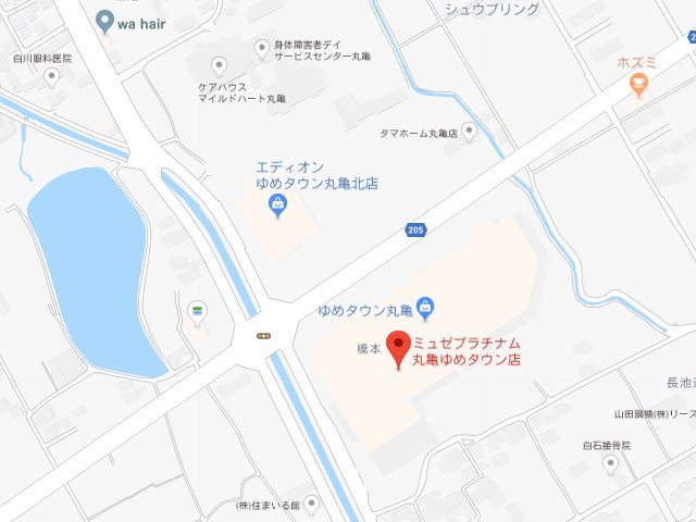 ミュゼプラチナム丸亀ゆめタウン店地図