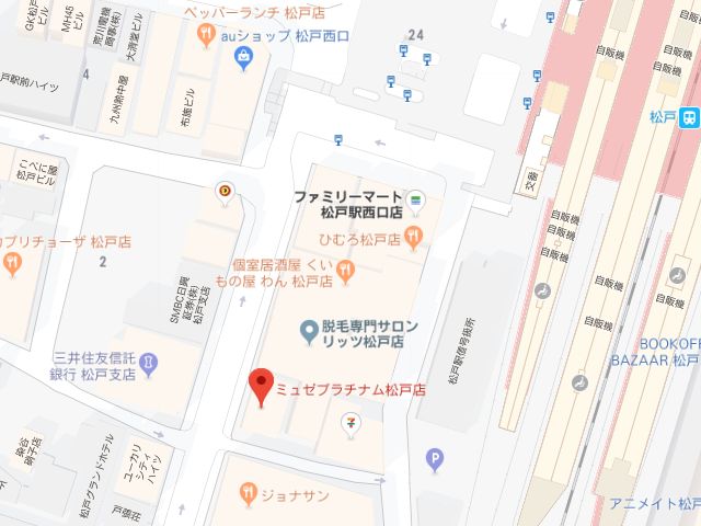 ミュゼプラチナム松戸店地図