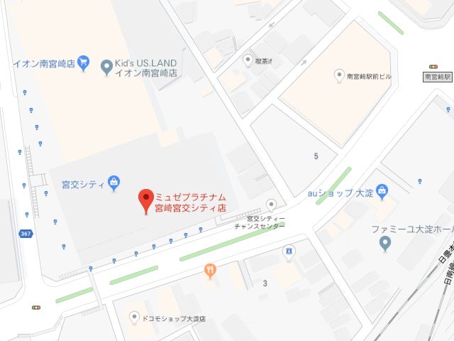 ミュゼプラチナム宮崎宮交シティ店地図