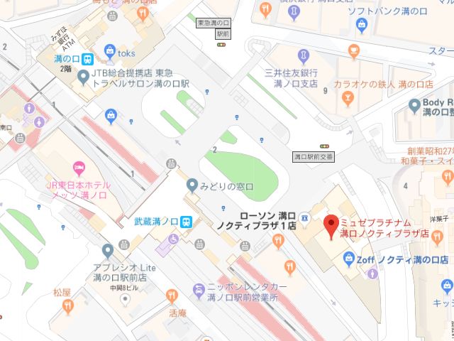 ミュゼプラチナム溝口ノクティプラザ店地図