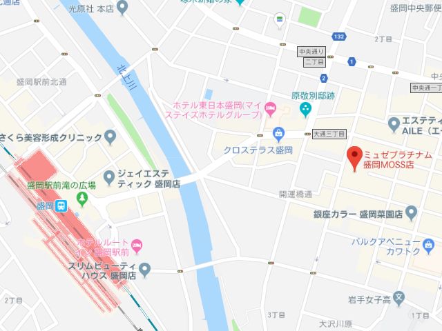 ミュゼプラチナム盛岡MOSS店地図