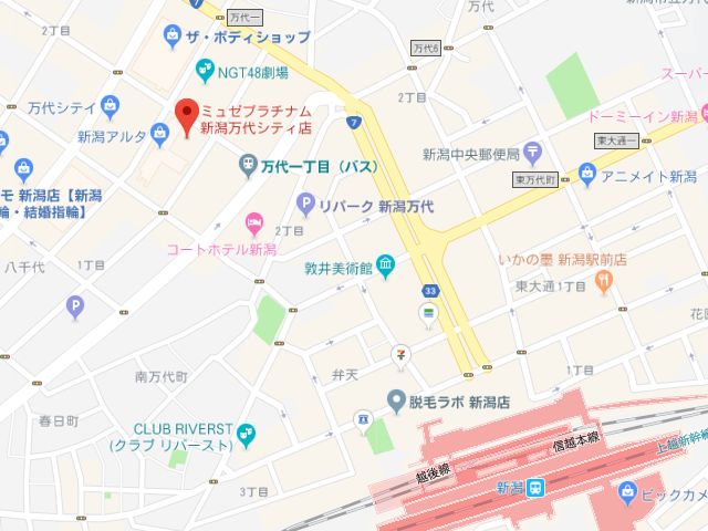 ミュゼプラチナム新潟万代シティ店地図