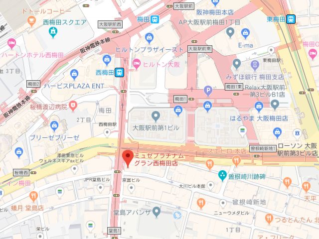 ミュゼプラチナムグラン西梅田店地図