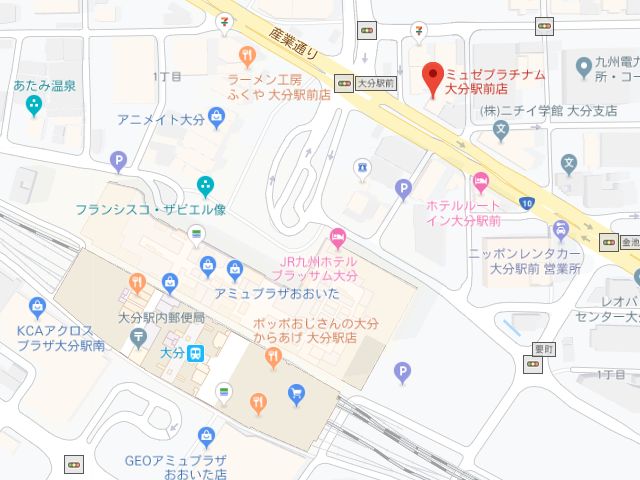 ミュゼプラチナム大分駅前店地図