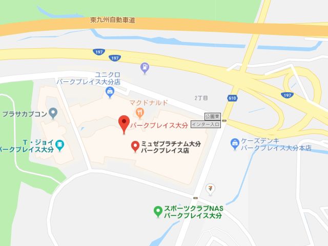 ミュゼプラチナム大分パークプレイス店地図