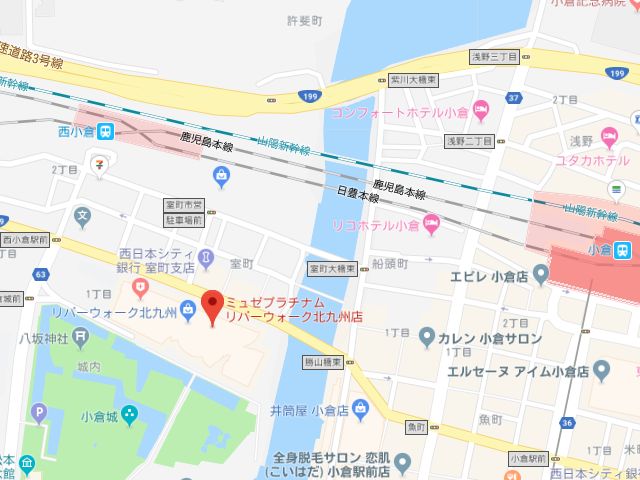 ミュゼプラチナムリバーウォーク北九州店地図